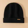 Gorro de Cachemira Versátil y Cálido de Doble Capa para Otoño e Invierno para Hombres y Mujeres, Gorro Engrosado para Clima Frío con Circunferencia de Cabeza Grande, Gorro de Punto Sin Costuras