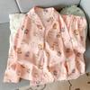 Pijama de Algodão Nuvem para Mulheres Primavera e Outono Novo Desenho Animado Fofo Calça de Manga Longa Conjunto de Roupa de Casa Transfronteiriça para Dormitório Estudantil