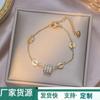 Pulseira Retro Romana de Aço Titânio Cintura Fina para Meninas, Pulseira de Zircônia de Alta Qualidade para Melhor Amiga, Pulseira Atacado, Joia de Pulseira