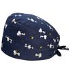 Gorro Quirúrgico Estampado Algodón Puro Ajustable con Botón con Banda Absorbente de Sudor Color Sólido Gorro de Sala de Operaciones para Doctor Gorro de Enfermera UCI