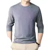 Ropa interior térmica cálida de forro polar alemán de doble cara para hombre, camiseta de cuello redondo, ropa de otoño, ajuste ceñido, capa base, camiseta de manga larga, temporada de otoño e invierno