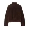 Comercio Electrónico Transfronterizo Estilo Europeo y Americano Ropa de Mujer ZA AliExpress Venta Caliente Decoración de Bolsillo Chaqueta Piloto de Gamuza Abrigo