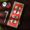 Frases auspiciosas de cuatro caracteres estilo Batik para Parejas del Festival de Primavera, Papel de Caligrafía, Obras de Caligrafía Estilo Chino Tradicional de Cuatro Caracteres con Pincel Suave Semi-Crudo sobre Papel de Arroz