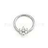 Pendientes de Anillo Abierto Sin Costuras Flor de Titanio Circonita Pendientes para Nariz Aleación de Titanio G23 Joyería para Perforaciones Septum Nasal