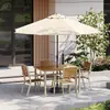 Mesas y Sillas de Plástico Madera Anticorrosivas para Exteriores, Mesas y Sillas de Comedor de Ocio para Patio y Jardín, Juego de Mesa y Sillas de Té al Aire Libre para Terraza de Villa