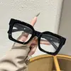 Gafas de Montura Lisa para Hombre con Patillas Cuadradas de Arroz, Nuevas con Filtro Azul, Estilo Europeo y Americano, Montura de Gafas Retro de Moda para Mujer