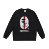 Comercio exterior transfronterizo marca de tendencia estilo japonés BAPE cabeza de tiburón estampado de letras unisex sudadera con cuello redondo colección