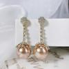 Brincos de pérola champanhe de diamante de nicho vintage alto senso de personalidade temperamento brincos 2024 novos brincos atacado