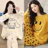 Pijama Japonés Girly para Primavera y Otoño para Mujer, Dulce Traje de Dos Piezas de Manga Larga de Otoño, Ropa de Casa para Salir