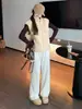 Nuevos pantalones grises tipo batido para otoño e invierno para mujer, de cintura alta, holgados, casuales, de pierna recta, versátiles, cómodos para caminar, pantalones de pierna ancha