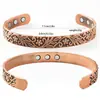 Pulsera Cruzada de Dos Colores Tridimensional de Alta Venta en Amazon Transfronterizo, Moda Retro, 9 Piedras Magnéticas, Joyería de Mano de Estilo Abierto al por Mayor