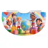 Capas Coloridas Impresas Hechas a Medida de Fábrica para el Día del Niño con Estampados de Letras, Capas Infantiles con Cordones para Niños Pequeños y Medianos