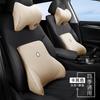 Algodón viscoelástico reposacabezas lumbar 180 abrazando curva lumbar ajustándose tela transpirable reposacabezas de coche lumbar combinación