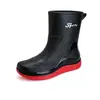 Nuevos Zapatos de Lluvia para Hombre Zapatos de Agua Caña Media Cinturilla Elástica Zapatos de Goma Antideslizantes Ropa de Exterior Pesca Suela Suave Lavado de Autos Jinete Botas de Lluvia para Hombre