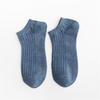 Nuevos calcetines casuales de color liso para hombre, imitación de doble puntada recta, calcetines tipo barco, calcetines de algodón transpirables, calcetines para hombre, venta directa de fábrica