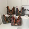 Bolsa Transversal Listrada Étnica Vintage 2024 Nova Bolsa Mensageira de Grande Capacidade Bolsa de Ombro Casual Artística Japonesa Tendência