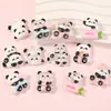 Accesorios para Joyería DIY Panda Lindo de Dibujos Animados Pegamento de Crema Funda de Teléfono Imán para Refrigerador Resina con Agujero Accesorios para Hebilla de Zapato