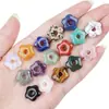 Agujero de 15 mm 4 Colgante de Flor de Cristal Natural DIY Collar Pulsera Ropa Original Ágata Flor de Cinco Pétalos Accesorios
