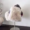 Chapéu Lei Feng Quadrado Colorido de Pelúcia Estilo Coreano Quente para Mulheres, Chapéu de Tricô Espessado à Prova de Frio de Inverno, Chapéu Pulôver Casual Versátil