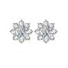 Pendientes de girasol chapados en plata de ley S925 pt950 con moissanita de color D, elegantes y elegantes con flores, combinables, ligeros y lujosos para novia.