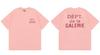 Camiseta de manga corta de algodón suelto para hombre y mujer, peso alto, doble hilo, estampado de letras de departamento de galería especial transfronterizo