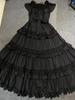 Vestido Largo Sexy Estilo Vacaciones Europeo y Americano Cuidado a Máquina 2024 Verano Nuevo Cuello Redondo Costura de Encaje Vestido Largo de Encaje