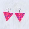 Pendientes geométricos de cinta vintage con estampado de leopardo pendientes simples redondos Triángulo Cuadrado pendientes con estampado de cebra pendientes mujer