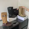 Botas de Combate Femininas Coreanas, Botas de Motocicleta de Cano Médio com Fivela de Cinto Retrô, Botas de Equitação de Outono Femininas, Botas Martin com Salto Grosso, Botas Longas Acima do Joelho