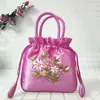 Bolso de Mano para Mujer Bolso Pequeño Bolso de Mano Estilo Étnico Bolso Bordado Bolso de Mamá Bolso Cubo para Mujer Cierre de Cordón Bolso para Teléfono Móvil Hanfu