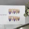 Nai Zi Unhas Usáveis Puramente Feitas à Mão Novo Modelo Outono/Inverno B275 Esculpido Pintado à Mão Estilo Francês Modelo de Exportação Adesivos de Unha Elegantes