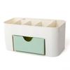 Caixa de cosméticos de mesa com gaveta pequena, caixa de cosméticos multifuncional para joias, mesa de armazenamento, divisória para armazenamento