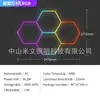 Luz Hexagonal em Colmeia RGB Luz de Ambiente para Parede de Sala de Jogos Personalização por Desenho APP Controle Remoto Personalização de Engenharia Atacado