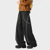 Pantalones Casuales de Estilo Americano con Bloques de Color Línea Hasselblad para Hombre, Pantalones de Senderismo Impermeables y Cortavientos para Exteriores, Pantalones Largos Rectos Holgados Curvos de Marca de Moda