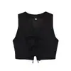 Chaqueta chaleco de mujer marca Z AliExpress, moderna casual estilo europeo y americano, pantalones rectos populares, chaleco negro transfronterizo