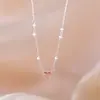 Colar de Pérolas Rosa Menina Amor Feminino Leve Luxo Nicho Design de Alto Padrão Doce Versátil Ins Colar para Clavícula