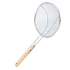 Colador grande de malla con mango de madera de acero inoxidable, antifugas, para ollas calientes comerciales, cucharas, rejillas para aceite, suministros para hoteles, cercas para pescar, cucharas para fideos fritos.