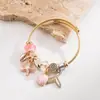 Accesorios Hemingway Nuevo Estilo Transfronterizo Pulsera Panjia Acero Inoxidable DIY Incrustado de Diamantes Pulsera de Perlas Estrella de Mar Concha Cola de Pez para Mujeres