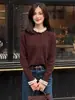 Cárdigan Suéter de Manga Larga con Volantes de Principios de Otoño para Mujer Otoño 2025 Nuevo Diseño Top para Otoño e Invierno