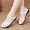 Zapatos Cómodos de Suela Suave y Superficie Suave para Mamá de Primavera y Verano, Zuecos Cerrados Antideslizantes Planos Transpirables Perforados con Sandalias de Velcro