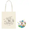 Bolsa Infantil Portátil para Compras e Pintura DIY, Material Artesanal para Jardim de Infância, Bolsa de Lona para Pintura e Colorir