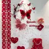 Paquete de Diseño de Habitación de Boda 2025 Dormitorio de Novios Pared de Fondo junto a la Cama Decoración con Palabra Feliz de Boda Conjunto para Sala de Estar de Hombres
