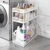 Estantería de almacenamiento junto a la lavadora, estantería de almacenamiento de varios niveles móvil de pie para baño y tocador, estantería de almacenamiento para detergente de lavandería para balcón
