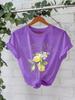 Camiseta de algodón puro de verano europeo y americano, manga corta, cuello redondo, comercio exterior transfronterizo, camiseta estampada con patrón americano, fábrica de comercio exterior femenina