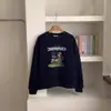 Moletom de Gola Redonda com Estampa de Desenho Estilo Coreano Outono e Inverno para Mulheres Novo Solto Estilo Bf Preguiçoso Casual Comprimento Médio Versátil