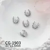 Accesorios Premium de Zirconia para Uñas, Lujo Ligero Estilo Francés, Brillantes Decoraciones de Diamantes para Uñas Portátiles en Forma de Arco Creciente con Diamantes Completos en el Lateral