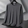 Camiseta de manga larga para hombre, de corte holgado y oversized, perfecta como capa base para el otoño, con estampados de moda y colores lisos, versátil y elegante