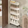 Prateleira de armazenamento para banheiro atrás da porta, carrinho pequeno ultrafino para vãos de banheiro, armário de armazenamento de vários andares de piso para espaços de vaso sanitário extremamente estreitos