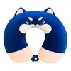 Almohada de Espuma Viscoelástica en Forma de U de Dibujos Animados de Panda Almohada de Viaje Almohada Portátil Almohada para el Cuello Cervical Almohada para la Siesta de Estudiantes Almohada de Dibujos Animados en Forma de U
