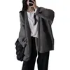 Otoño e Invierno 2025 Nuevo Estilo Coreano Cárdigan de Punto Holgado para Mujer Estilo Perezoso Color Sólido Pantalones con Bolsillo de Solapa Chaqueta Suéter Elegante Ropa para Mujer