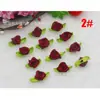 2cm Comércio Exterior Venda Quente 15 Cores Exquisite Mini Rosa com Folha Fita Artesanal DIY Grampo de Cabelo Flor Decorativa para Roupa
